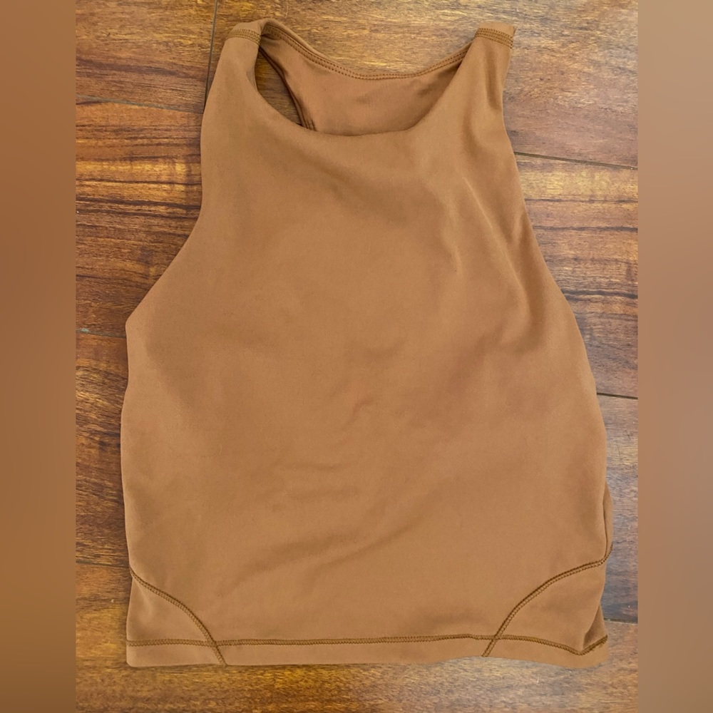 tan longline sports bra